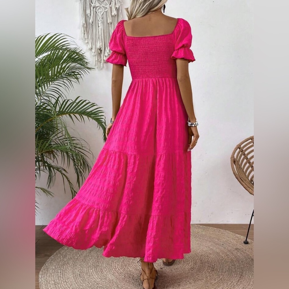 Raffle Long dress pink spring summer fashion style - Picture 3 of 6